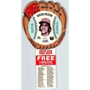 Pepsi-Cola Baseball Trading Card 1977 Mike Tyson St. Louis Cardinals MLB Diecut